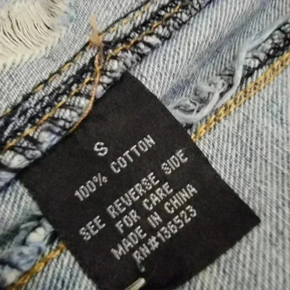 Acid Wash Distressed Denim Jean Vest by Brooklyn Cloth Co. -  S - Picture 7 of 7